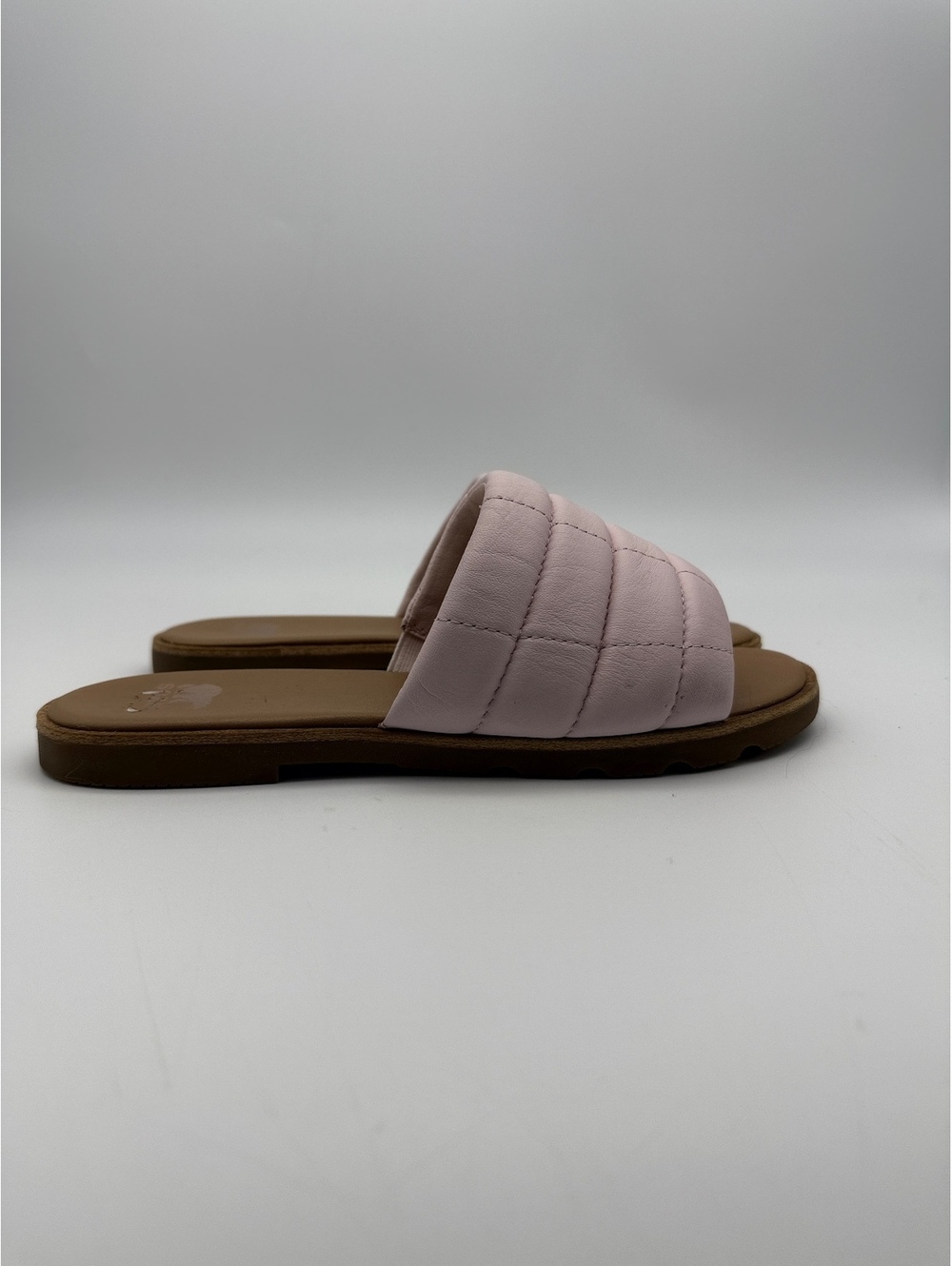 Sorel Ella III Slide Womens Quilted Puff Leather Sandals Whitened Pink Size 8